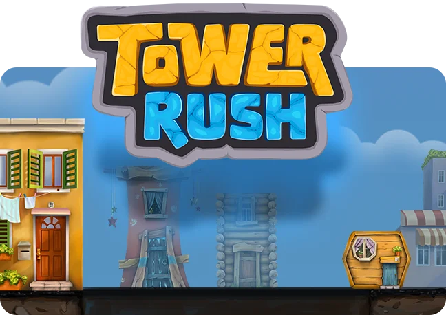 Tower Rush key art showing a tower built from stacked floors